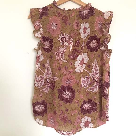 Joie Green Ruffle Sleeve Floral Blouse - Picture 7 of 7